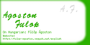 agoston fulop business card