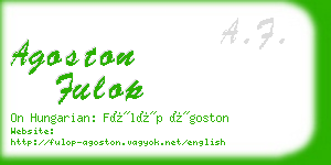agoston fulop business card